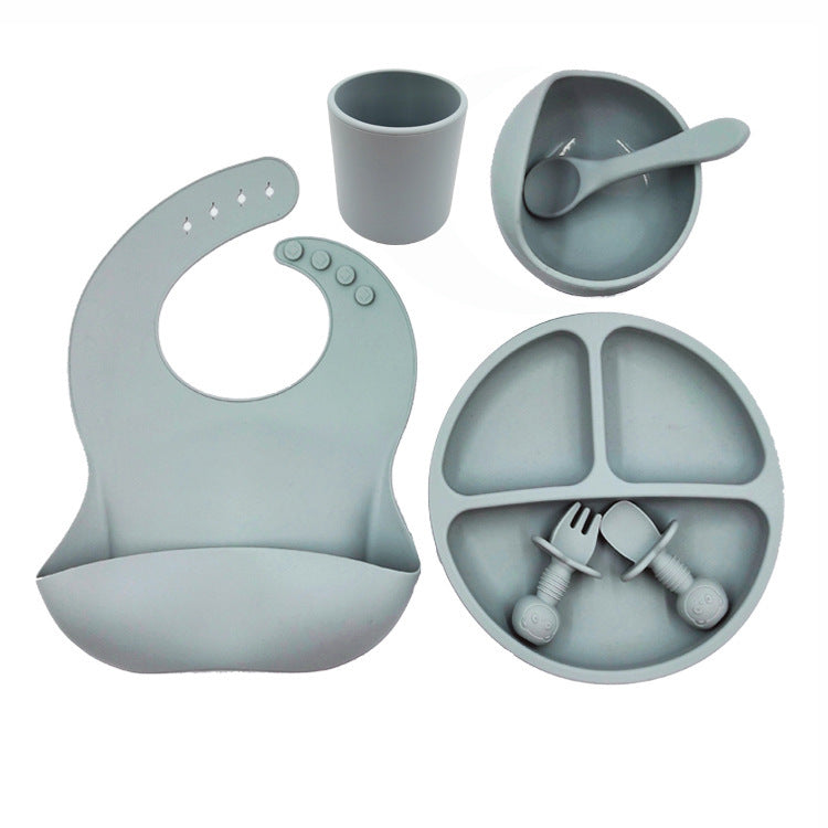 Baby Silicone Feeding Set – BPA-Free Bib, Bowl, Plate, Utensils & Cup (FDA Certified)