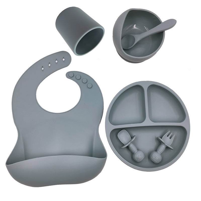 Baby Silicone Feeding Set – BPA-Free Bib, Bowl, Plate, Utensils & Cup (FDA Certified)