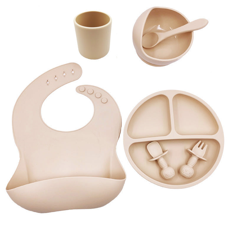 Baby Silicone Feeding Set – BPA-Free Bib, Bowl, Plate, Utensils & Cup (FDA Certified)
