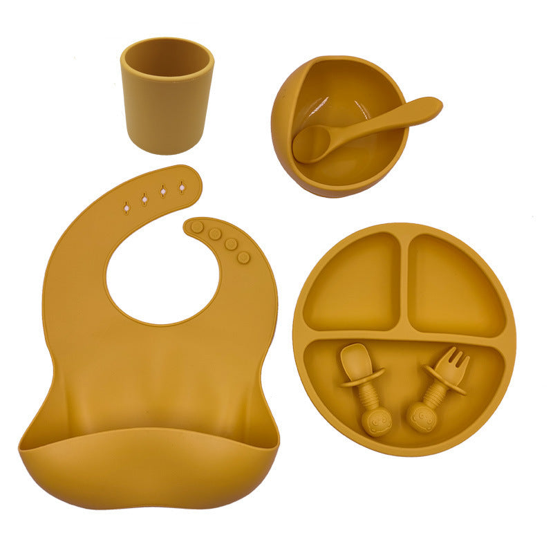 Baby Silicone Feeding Set – BPA-Free Bib, Bowl, Plate, Utensils & Cup (FDA Certified)