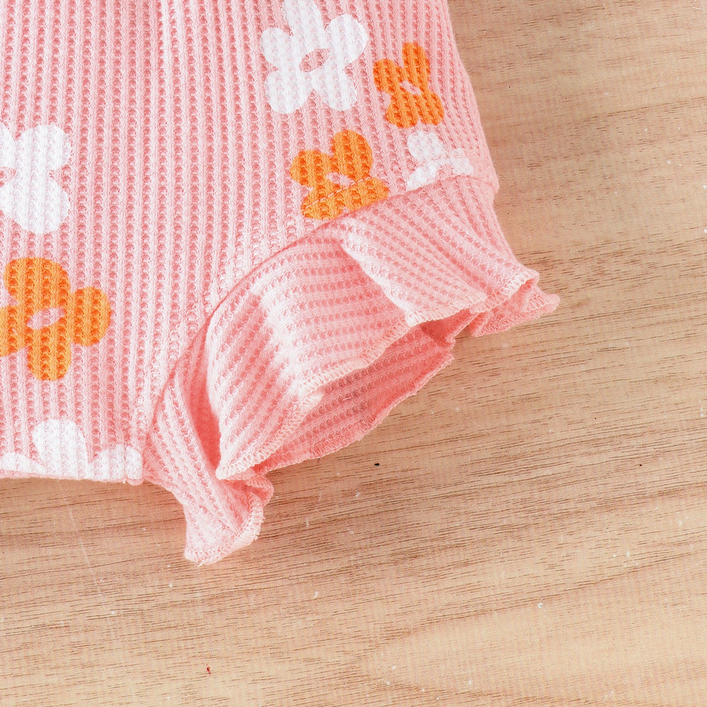 Baby Girl Floral Sleeveless Two-Piece Set – Bodysuit & Shorts