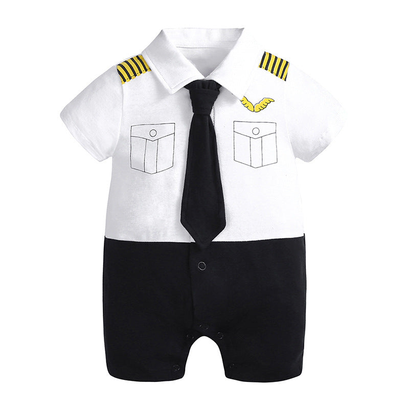 Baby Gentleman Romper – Short Sleeve Jumpsuit (Cotton)