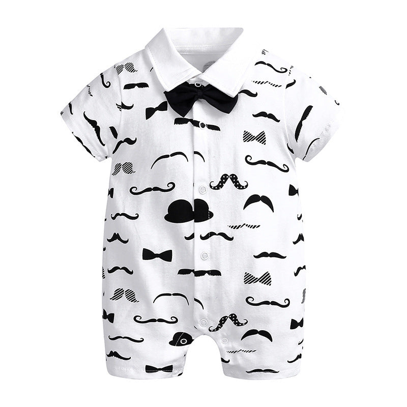 Baby Gentleman Romper – Short Sleeve Jumpsuit (Cotton)