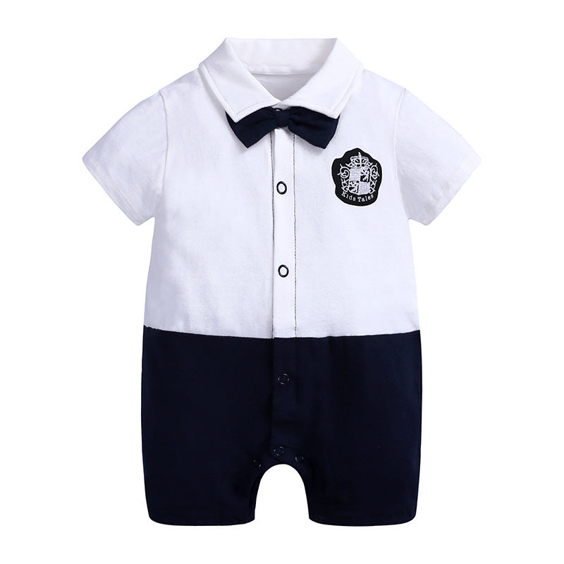 Baby Gentleman Romper – Short Sleeve Jumpsuit (Cotton)