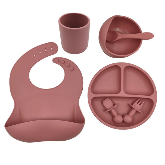Baby Silicone Feeding Set – BPA-Free Bib, Bowl, Plate, Utensils & Cup (FDA Certified)