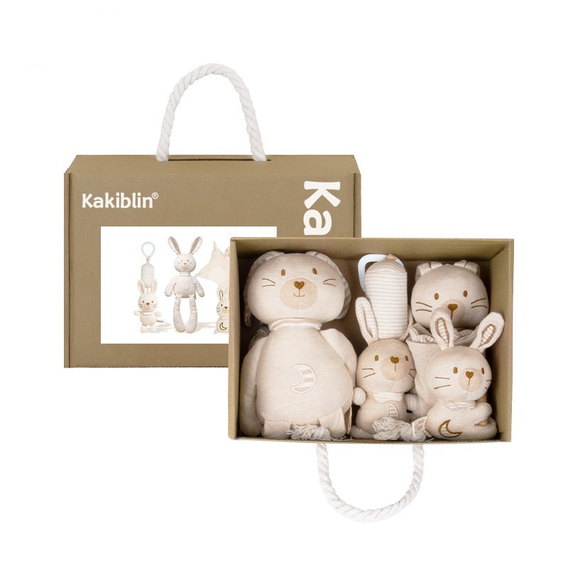Baby Comforter Toy Gift Box – Organic Cotton Plush Sensory Set (0–3 Years)
