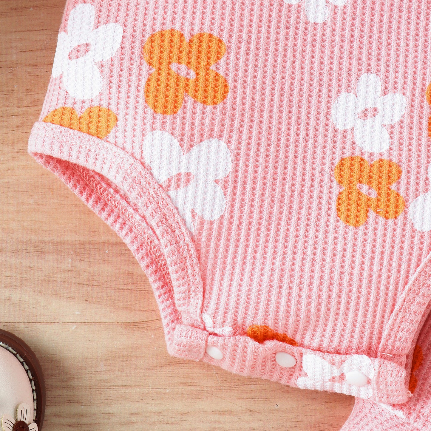 Baby Girl Floral Sleeveless Two-Piece Set – Bodysuit & Shorts