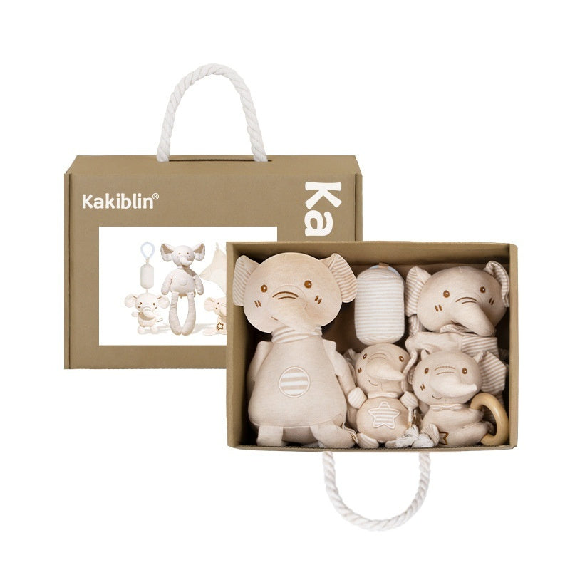 Baby Comforter Toy Gift Box – Organic Cotton Plush Sensory Set (0–3 Years)