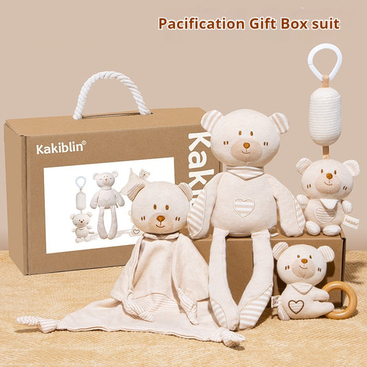 Baby Comforter Toy Gift Box – Organic Cotton Plush Sensory Set (0–3 Years)