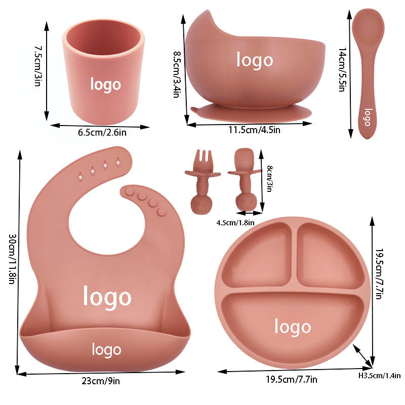 Baby Silicone Feeding Set – BPA-Free Bib, Bowl, Plate, Utensils & Cup (FDA Certified)