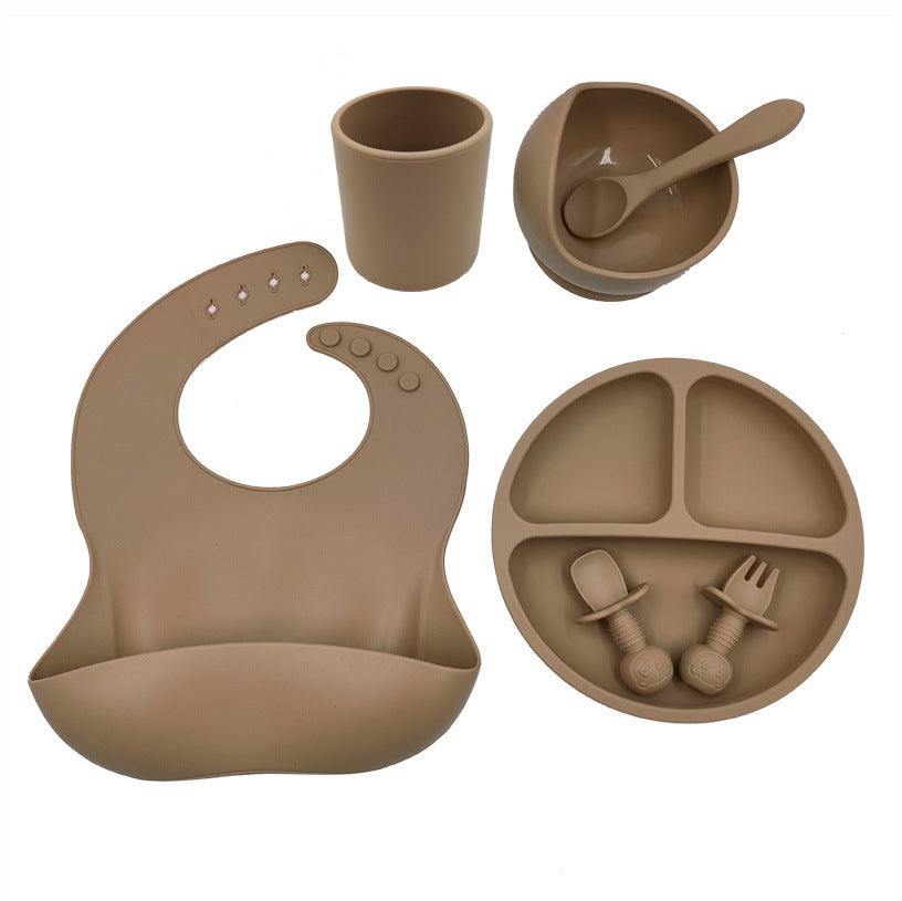 Baby Silicone Feeding Set – BPA-Free Bib, Bowl, Plate, Utensils & Cup (FDA Certified)